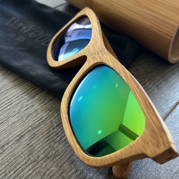 Raw Wood Shades Bamboo Frame Mirror Sunglasses - Picture 2 of 6